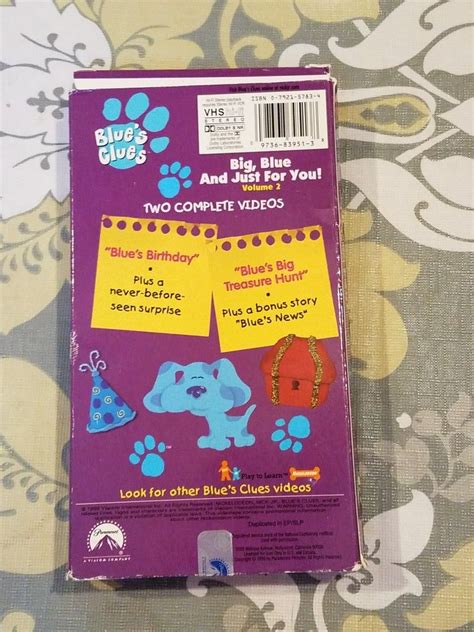 Pin On Blue S Clues Big Blue And Just For You Volume VHS