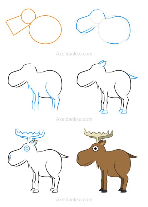 How To Draw A Moose Easy Kal Aragaye