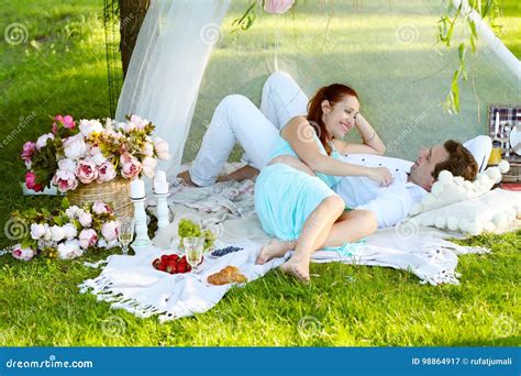 Romantic Picnic Stock Image Image Of Dating Lovers 98864917