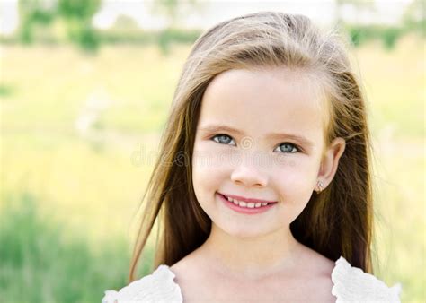 Cute Smiling Little Girl On The Meadow Stock Image Image