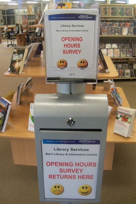 Access is available to the library for staff and students by appointment only. Opening Hours Survey for the Berri Library & Information ...