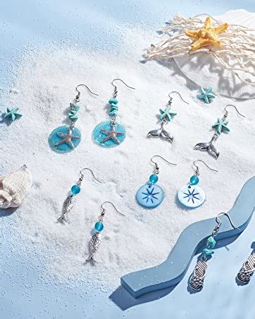 Amazon Com SUNNYCLUE 1 Box DIY 10 Pairs Starfish Mermaid Turquoise
