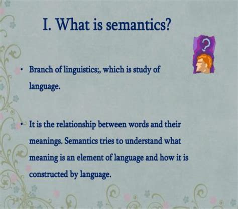 What subject refers semantics to the meaning of language constructs ...
