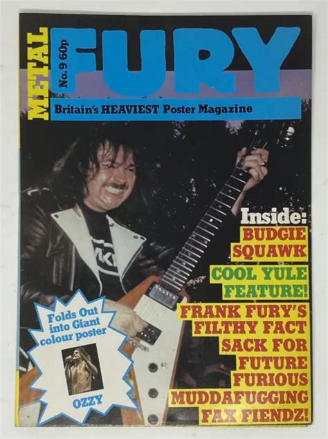 vintage metal fury 80s metal magazine no 9 60p centerfold poster foldout ozzy £11 75 picclick uk