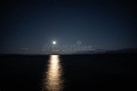 Full Moon Above Sea Moonlight Reflection Nasa Public Domain Imagery