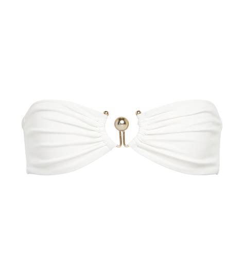 Christopher Esber Hook Embellished Bandeau Bikini Top In White Lyst