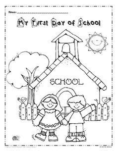 My first day of kindergarten portrait page. My First Day of School - Coloring page - FREEBIE ...