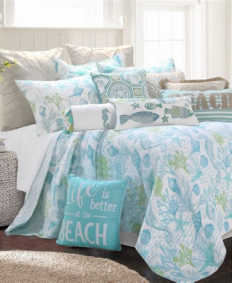 Wrought iron bed ideas next to white linen alongside modern master bedroom furniture and mix and match yellow bedroom next to window behind bed alongside sports bedroom and boy room. Levtex Home Ocean Springs King Quilt Set & Reviews ...