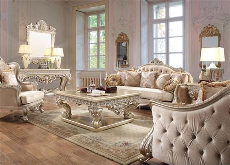Elegant Tufted Decorative Trim Upholstered 2 Piece Living Room Set By