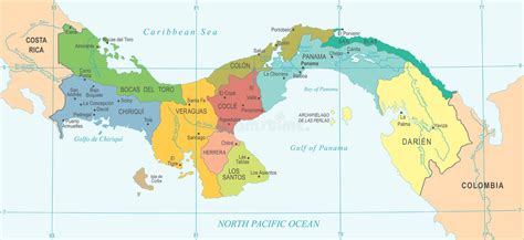 Mapa De Panamá Ejemplo Detallado Del Vector Stock de ilustración