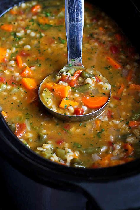 Barley is one of the healthiest grain, which is highly recommended in ayurveda. Slow Cooker Vegetable Barley Soup - Vegan Crockpot Recipe