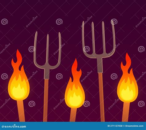 Pitchforks And Torches Mob Stock Illustration Illustration Of Tool