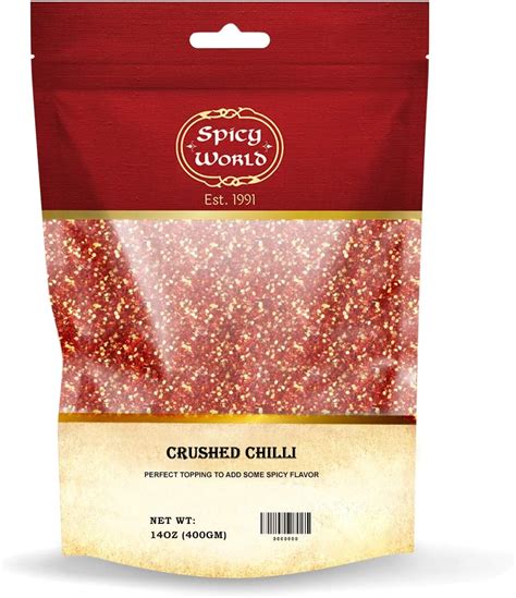 Spicy World Crushed Red Pepper Flakes Pizza Type Cut 14oz 400g