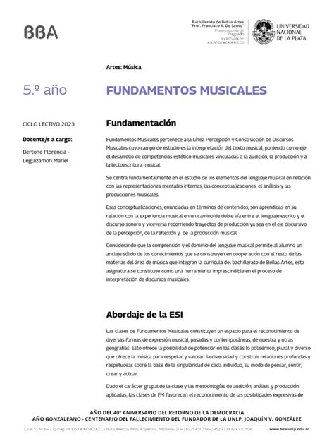 5to Fundamentos Musicales Artes Música Bba Pdf