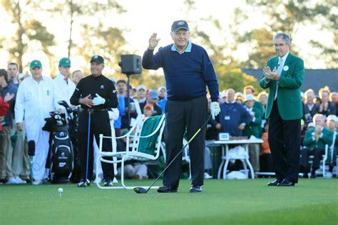 Jack Nicklaus And Gary Player ~~hit Their Masters Opening Tee Shots