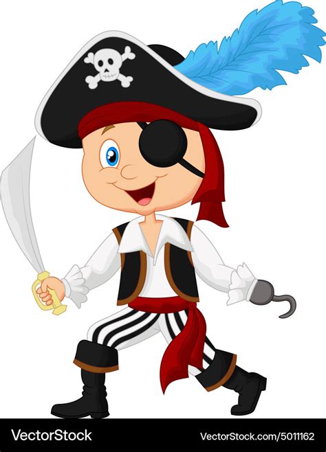 Cute Cartoon Pirate Royalty Free Vector Image Vectorstock