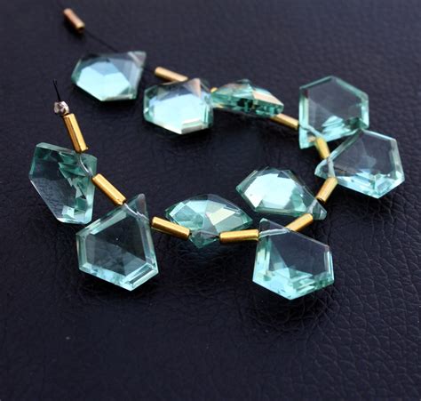 10 Pieces Aquamarine Quartz Hydro Gemstone Drilled Fancy Gemstone Top