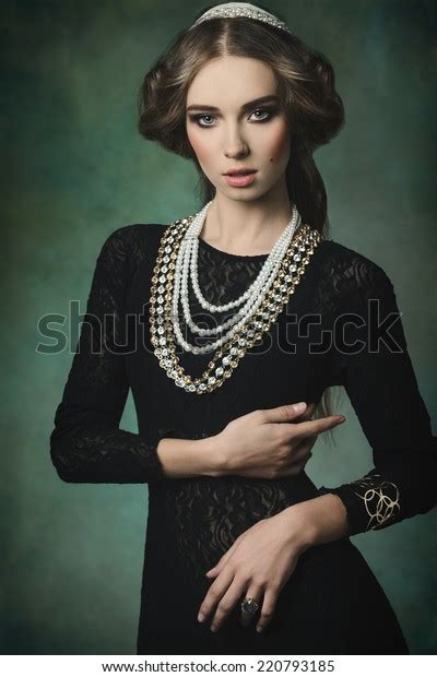 Antique Aristocratic Lady Elegant Dress Precious Stock Photo 220793185