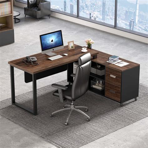 Buy Tribesigns L Shaped Computer Desk 55 Inch Large Executive Office