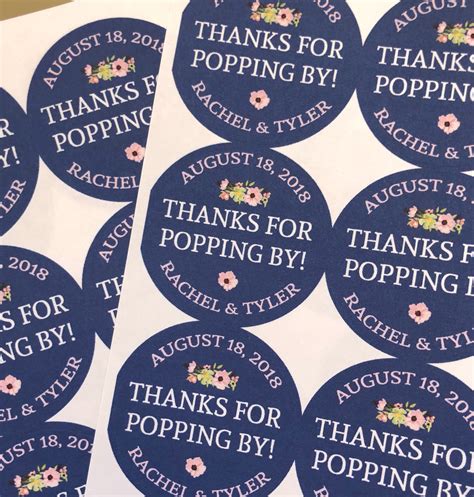 Thanks For Popping By Wedding Stickers Custom Stickers Etsy