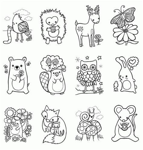 Woodland Animals Coloring Pages Coloring Home