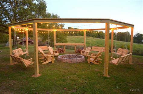 Plan your first layer of fire pit bricks. Remodelaholic | Tutorial: Build an Amazing DIY Pergola for ...