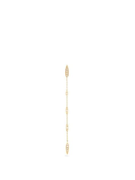 Anissa Kermiche Diamond Pearl Yellow Gold Single Earring