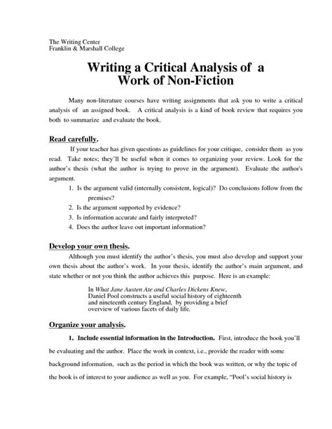 Critiques can be used to carefully there are a variety of ways to structure a critique. 009 Critical Review Essay Example Sample Analysis Paper ~ Thatsnotus