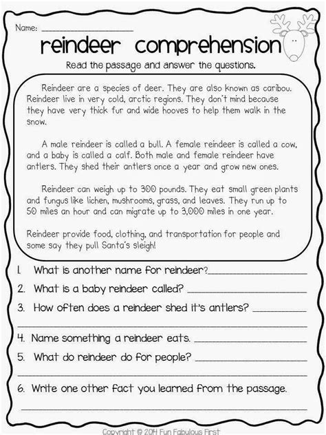 35 Christmas Reading Comprehension Worksheets 4th Grade Png Reading