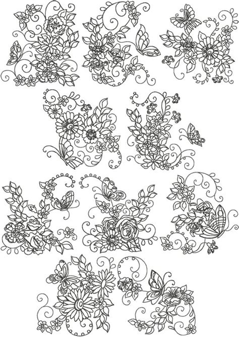 Our designs are made by. Advanced Embroidery Designs - Redwork Summer Flowers Set