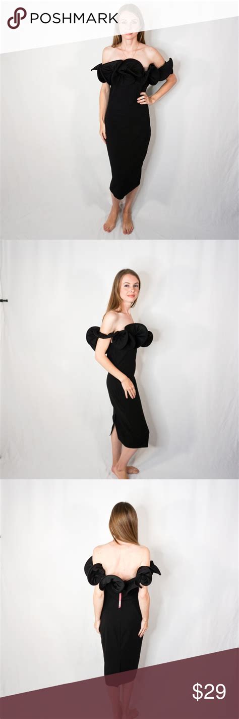 XTAREN Black Strapless Structured Ruffle Dress NWT Fashion Minimal