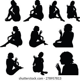 Vector Image Woman Silhouette Hand Gesture Stock Vector Royalty Free