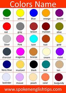Color Chart With Different Colors And Names