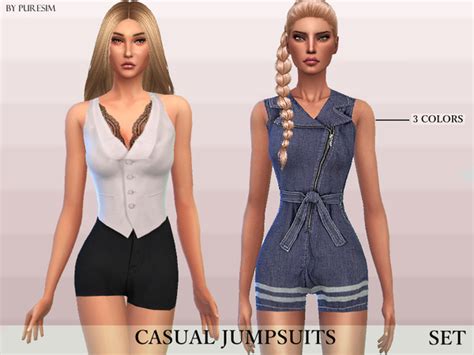 Casual Jumpsuits Set By Puresim At Tsr Sims 4 Updates