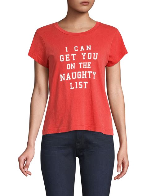 Wildfox Naughty List Cotton T Shirt In Red Lyst