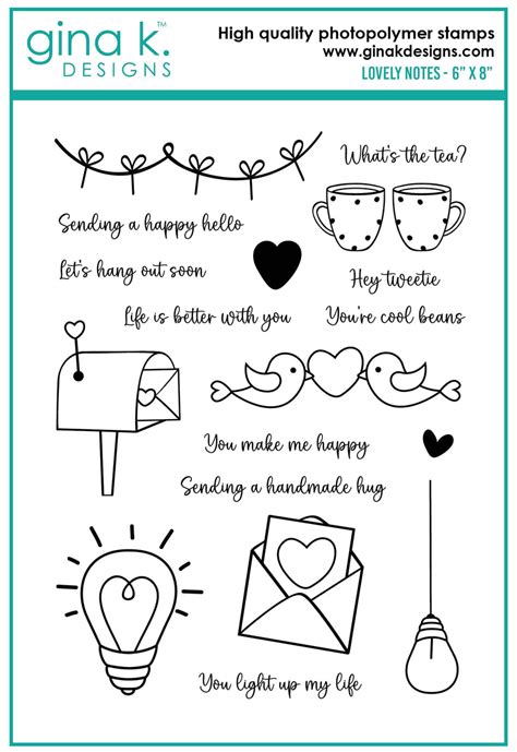 Stamps Lovely Notes Gina K Designs Llc