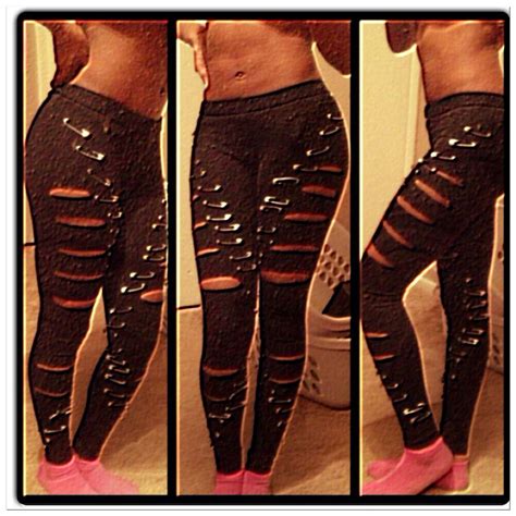 Rips And Safty Pins Leggings I Made Too Hott Glam Metal Fashion