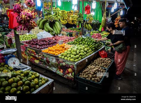 Roadside Fruits Stall In Singkawang West Kalimantan Indonesia Borneo