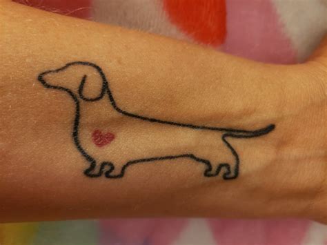 Sausage Dog Outline Tattoo Art Floppy