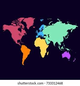 World Map Color Vector Modern Stock Vector Royalty Free 1832914381