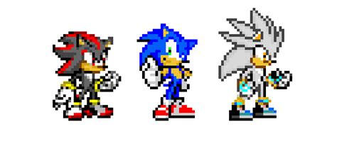 Sonic Shadow And Silver Pixel Art