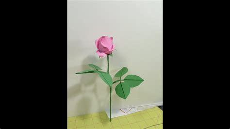 New Origami Rose Leaves Calyx And Stem Origami