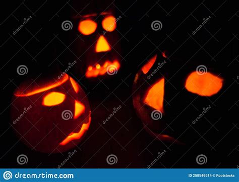 Jack O Lanterns The Symbol Of Halloween Stock Photo Image Of Dark