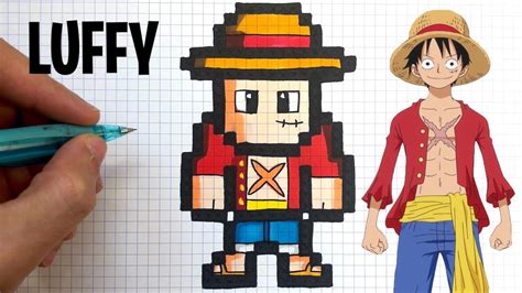 How To Draw Luffy Pixel Art Youtube