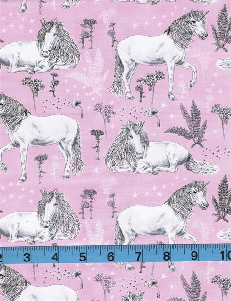 Sketched Unicorns Timeless Treasures 100 Cotton Fabric By The Yard