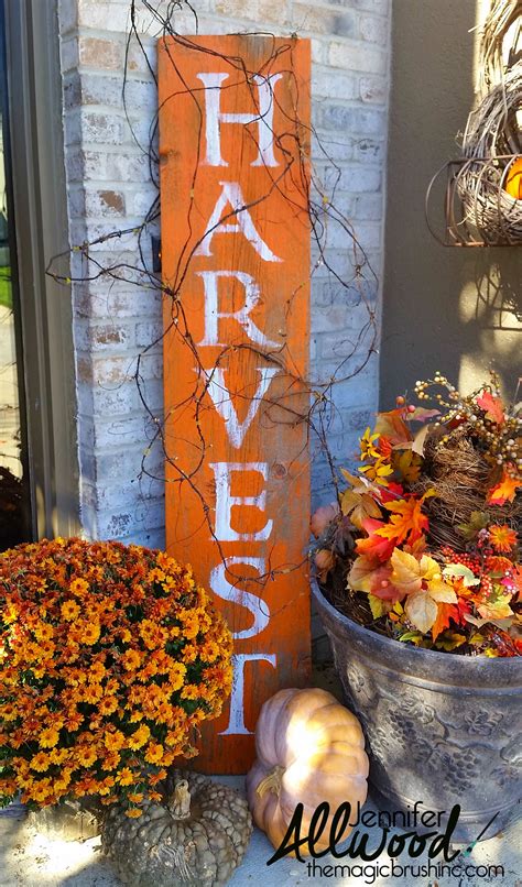 Harvest Sign On Barnwood For Fall Front Porch Decor