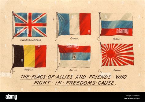 Flags Of The Allied Countries During Wwi Stock Photo Alamy