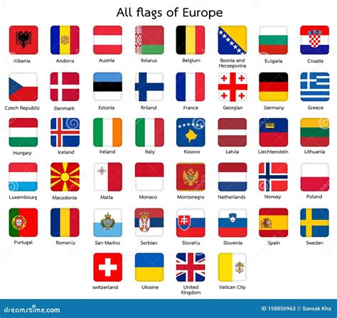 Tutte Le Bandiere Delleuropa Illustrazione Di Stock Illustrazione Di