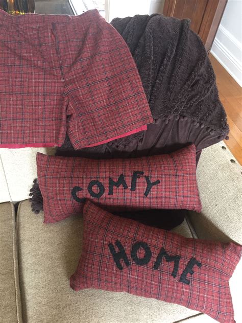 This Plaid Pair Of Pillows Was Once A Pair Of Pants