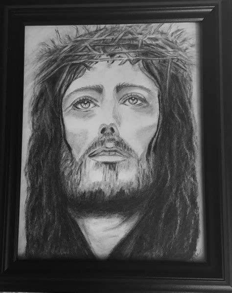 Jesus Christ Graphite Pencil Drawing Printjesusreligious Etsy